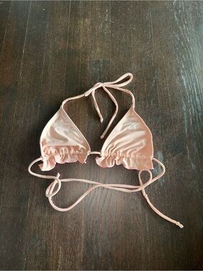 Boutine LA Soft Pink Ruffle Triangle Bikini Top